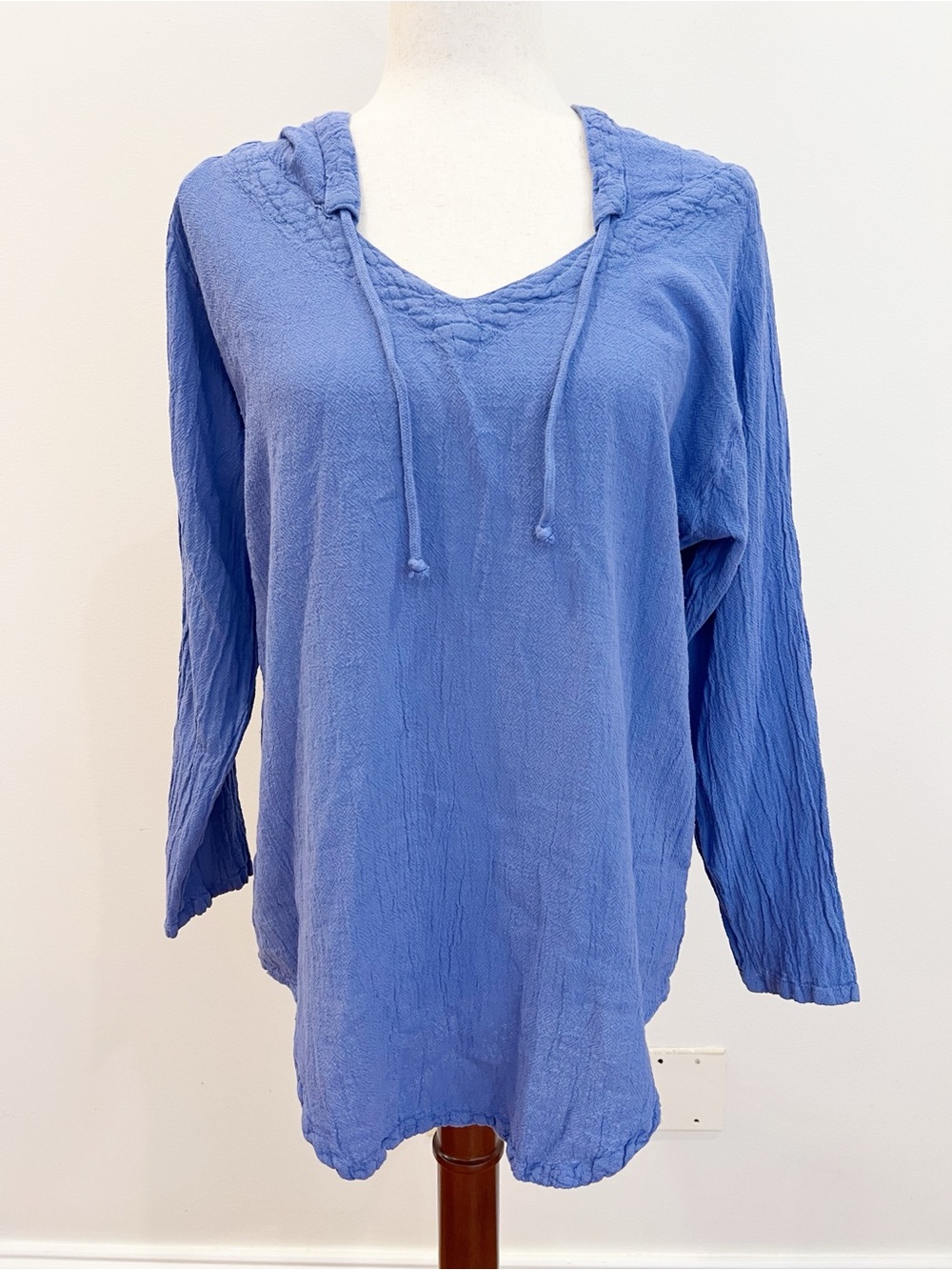 Oh My Gauze Hoodie Top Womens 1 Small Medium Lagenlook Artsy Gauze Beach Coastal